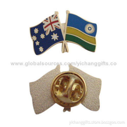 Flag Lapel Pins, Enamel Color, Gold Plating, Low MOQ, Customized Designs are Accepted